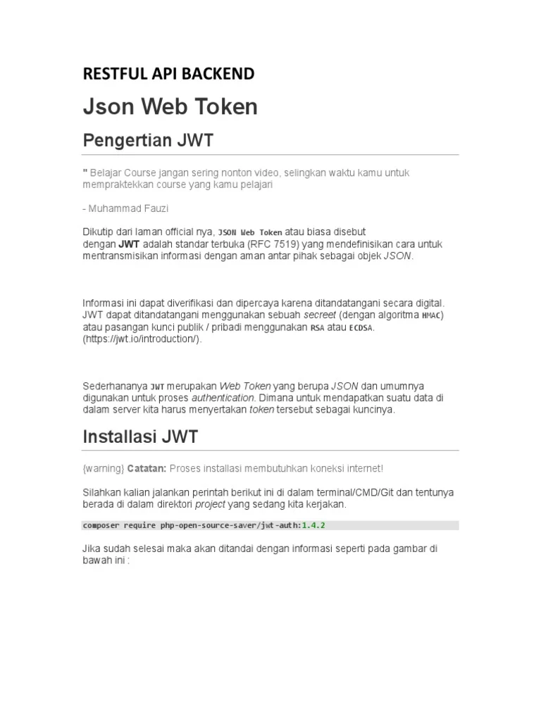 Cara Menambahkan Otentikasi JWT di Laravel untuk Keamanan API